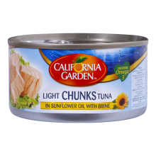 California Garden Light Chunks Tuna in Sunflower Oil with Brine 