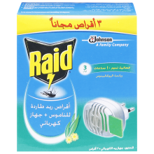 Raid Mosquito Repellent Mats + Electric Heater with Eucalyptus Fragrance