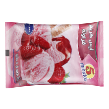 Ice cream with strawberry