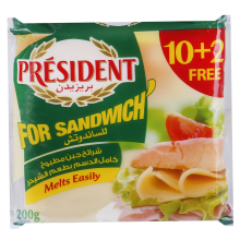 President Slices Of Cheese Cooked 12 Slices For Sandwich